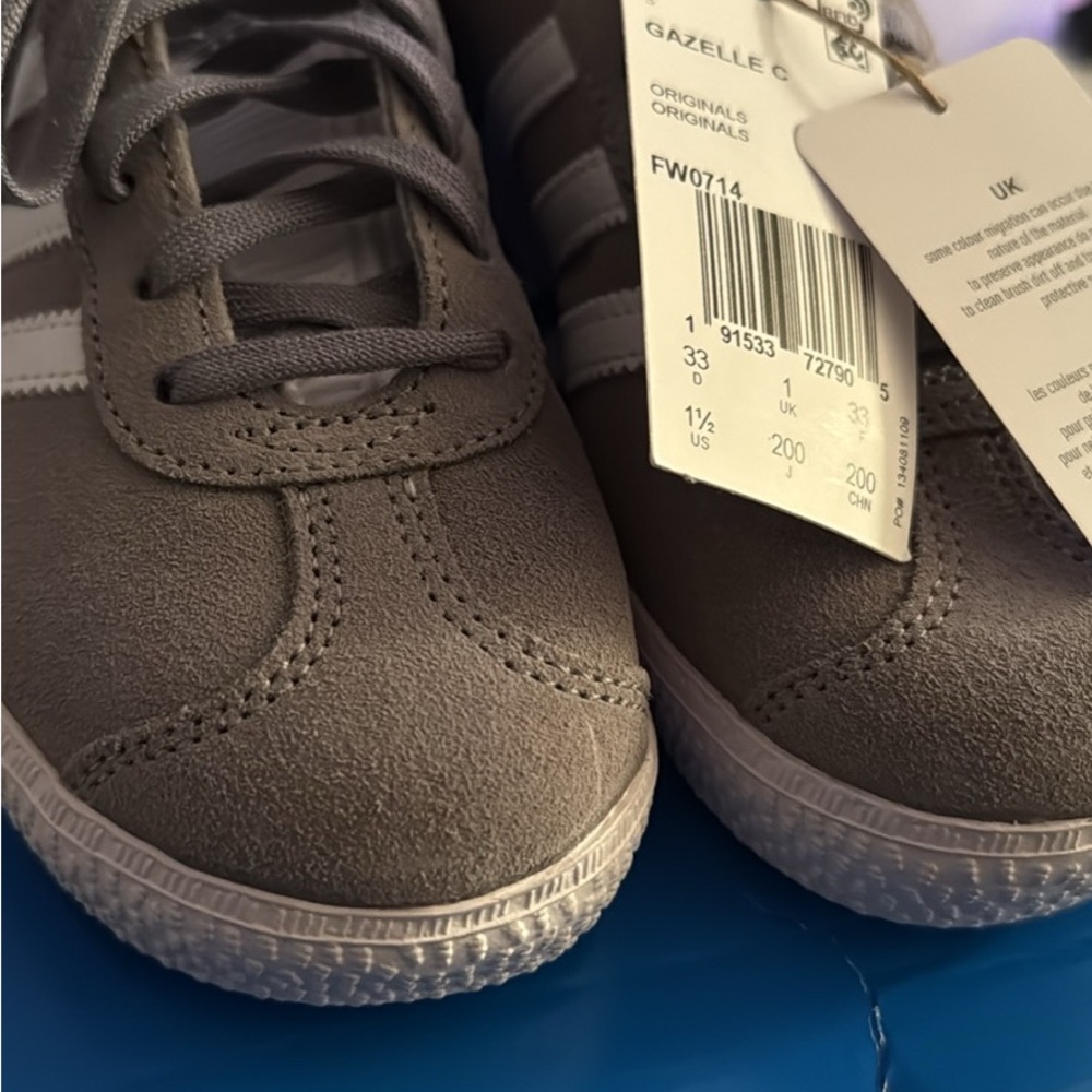 Adidas Kids Gray Gazelle Sneakers